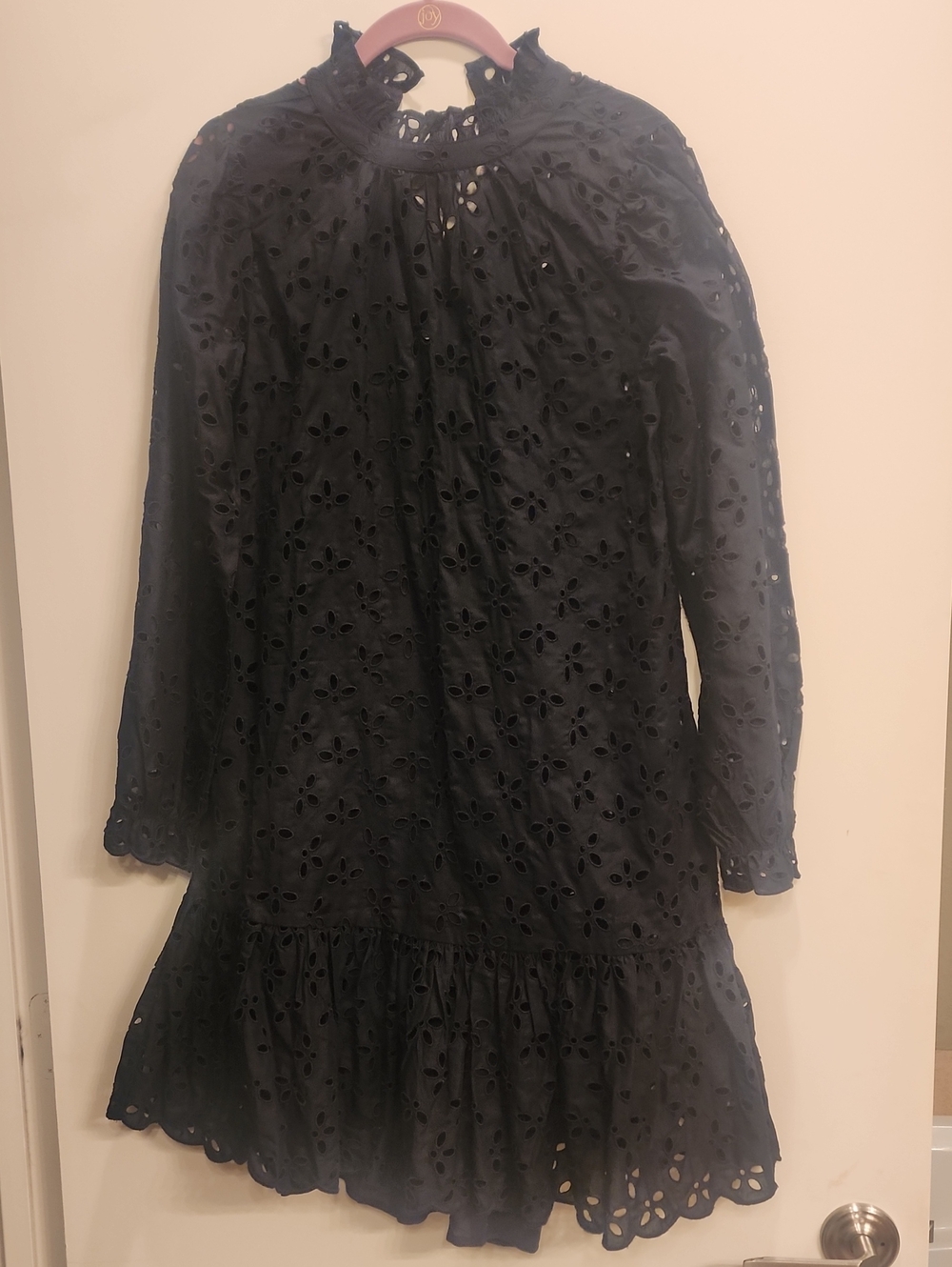J.Crew Eyelet Drop Waist Dress Black NWT XS Tall